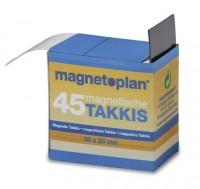 Patratele adeziv magnetice in dispenser Takkis,  30x20mm, 45 buc/set