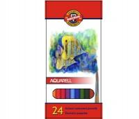 Creioane colorate Mondeluz Aquarell-Pentru Pictura-Solubile in Apa, 24 culori cutie carton motiv PESTI