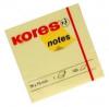 Notite adezive Kores galben, 75x75mm, 100 file