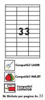 Etichete autoadezive Apli cu colturi drepte, ink-laser-copy, 70x25.4 mm, 3300 bucati, 100 coli-top