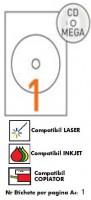 Etichete autoadezive Apli pentru CD-uri, ink-laser-copy, A5, ink-laser-copy, diametru 117x1 mm
