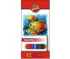 Creioane colorate Mondeluz Aquarell-Pentru Pictura-Solubile in Apa, 12 culori cutie carton motiv PESTI