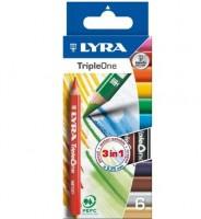 Creion color LYRA Triple One  - utilizat ca, acuarela, creion cerat, creion color