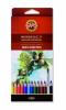 Creioane colorate Mondeluz Aquarell-Pentru Pictura-Solubile in Apa, 18 culori cutie carton motiv FRUCTE