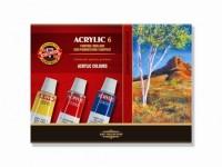 Set culori acrilice, 06 culori-tub 16ml