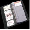 Clasor pentru carti de vizita Flaro, negru, 4 inele, 150x250mm, coperti PVC