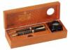 Cutie din lemn de cires, pentru 2 instrumente de scris plus calimara cu cerneala, DIPLOMAT