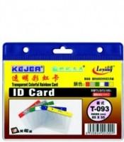 Buzunar din plastic PVC, pentru ID carduri, 85 x 55mm, orizontal, 10 buc/set, KEJEA - transparent - margine color