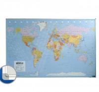 Harta lumii politica 100 x 136 cm, profil aluminiu SL, SMIT