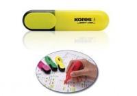 Textmarker, Kores, corp plastic, in culoarea scrierii, capac cu clip prindere, vf.retezat, 0.5-5mm,r