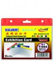 Buzunar din plastic PVC, pentru ID carduri, 105 x 74mm, orizontal, 10 buc/set, KEJEA - transparent - margine color