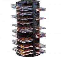 Suport vertical stocare 144 CD-DVD cu carcasa jewel, STEY - negru