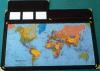 Mapa birou Inlocuitor, neagra, 58 x 75cm, 2 clape, cu harta