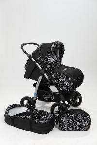 Carucior Baby Merc JUNIOR Black Fowers BM1869