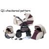 Carucior 3 in 1 baby merc q7 checkered pattern  bm3654