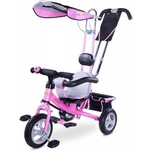 Tricicleta cu maner si roti gonflabile Caretero Toys DERBY Pink AM4536