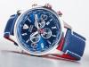 Detomaso aurino chronograph leather silver/blue,