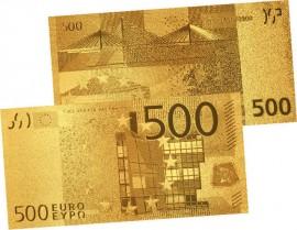 BANCNOTA 500 EUR IN AUR DE 24 DE CARATE LIMITED EDITION