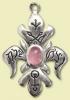 Briar floare de venus argint 925, si cuart roz- amuleta pentru