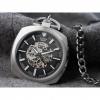 Detomaso tasca skeleton pocket watch raw steel,  dt2050-b,