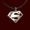 Superman colier din argint masiv si piele