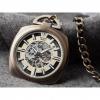 Detomaso tasca skeleton pocket watch antique gold,