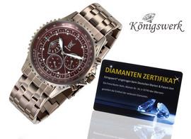 KONIGSWERK PLUTOS DIAMOND BROWN, 8 DIAMANTE AUTENTICE, made in Germany, ceas barbatesc