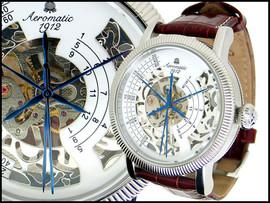 Aeromatic 1912, MECANIC 17 JEWELS TRIPHASE REGULATEUR - A1304 -  5 ATM ceas barbatesc