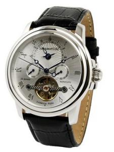 Calvaneo 1583 Evidence PLATIN SILVERBRSHED Automatic, Dual Timer, 35 Jewels, ceas barbatesc