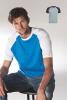 Tricou baseball contrast albastru xl