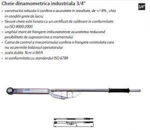 Cheie dinamometrica industriala 3/4'' cuplu 150 -700 Nm UNIOR