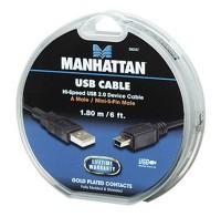 Cablu USB A male - mini B male Manhattan 390347