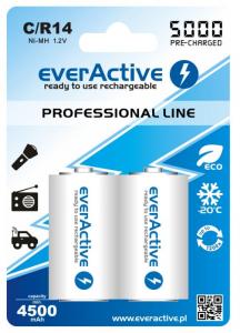 2x R14 C 5000mAh Rechargeables everActive Professional BL157