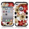 Hawaiian Flower Background Protective Case for iPhone 4/4S Black WW87010948