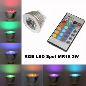 RGB LED Spot MR16 3W + Remote 06103