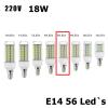 18w e14 bec led tip corn alb rece 56