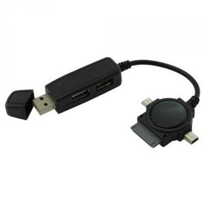 Hub USB dual cu Micro USB Mini USB Dock Negru ON086