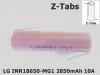 18650 z-tabs lg inr18650-mg1 2850mah 10a nk065