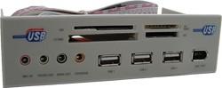 21in1 Panel Grey Cardreader USB Hub + Audio + Firewire YPP003