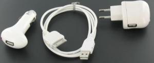 4 in 1 Charge/Sync Set For Iphone 3G/3GS/4 White 00355