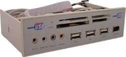 21in1 Panel Silver Cardreader USB Hub + Audio + Firewir YPP002