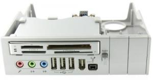 Panel 5.25 Silver 64 in 1 - Cardreader USB Firewire Audio 49878