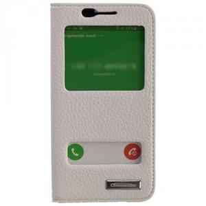 Double Window Leather Case Samsung Galaxy S6 White ON1495