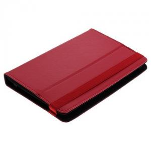 7" Tablet PC Faux Leather Case Bookstyle Velcro RED ON1220