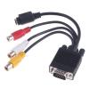 Vga to s-video 3 rca composite av/tv out adapter