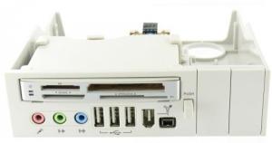 Panel 5.25 64 in 1 Cardreader USB Firewire Audio Alb YPP009