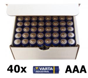 40-Pack Varta Industrial LR03 AAA 4003 alkaline BL023