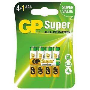 4+1 GP Super Alkaline AAA LR03/1.5V Alcaline BL189