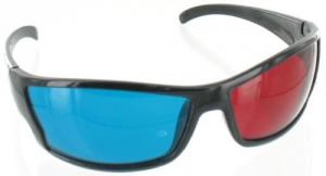 Rosu Cyan Ochelari 3D Rama Neagra YOO038