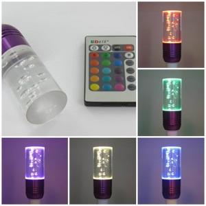 3W RGB LED Crystal Lamp GU10 + Remote Plastic Heatsink 06132